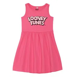 Looney Tunes by Wear Your Mind Girls Pink Printed A-Line Dress-image-12
