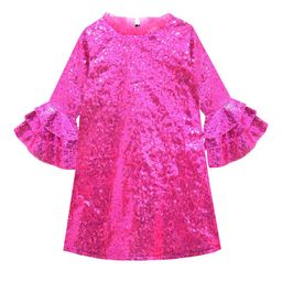 A.T.U.N. Fuchsia Embellished Sequined A-Line Dress-picture-19