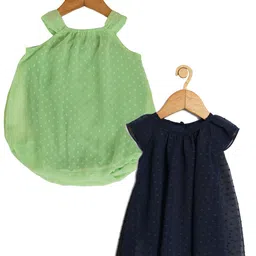 Creative Kids Infant Girls Pack Of 2 Polka Dots Printed Round Neck A-Line Midi Dress-15