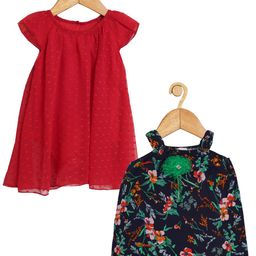 Creative Kids Infant Girls Pack Of 2 Self Design A-Line Dress With Attached Bodysuit-image-45