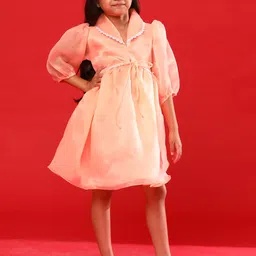 TALES & STORIES Girls Shirt Collar A-Line Dress-30