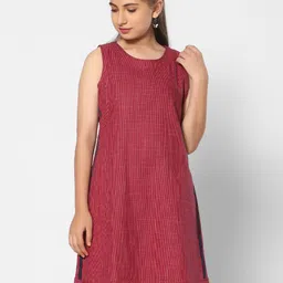 TeenTrums Girls Striped A-Line Cotton Dress-image-22