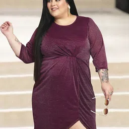 wild U Plus Size Embellished Sheath Tulip Dress-image-10