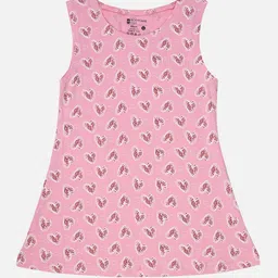 Bodycare Girls Abstract Print Cotton Round Neck Sleeveless Opaque A-Line Dress-picture-18