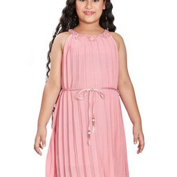 Peppermint Accordion Pleated A-Line Dress-image-37