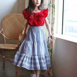 StyleCast Red Colourblocked Cotton A-Line Dress-image-78