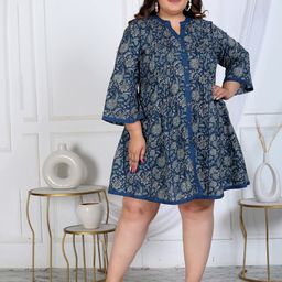 KALINI Floral Print Flared Sleeve A-Line Dress-image-68
