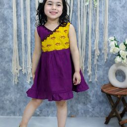 BownBee Girls V-Neck Sleeveless Embroidered Pure Cotton A-Line Dress-image-97