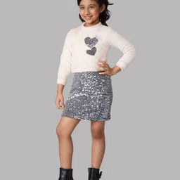 Peppermint Girls Embellished Cotton A-Line Dress-image-33
