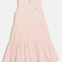 Tommy Hilfiger Girls Self Design Tiered A-Line Dress-picture-17