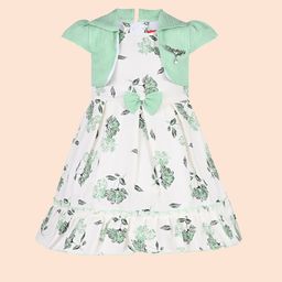 Wish Karo Girls Floral Printed Cap Sleeves Georgette Fit & Flare Dress-picture-21