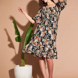 Marie Claire Floral Printed Georgette A-Line Dress-picture-13
