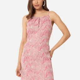 ALL WAYS YOU Abstract Print Georgette Sheath Dress-picture-8