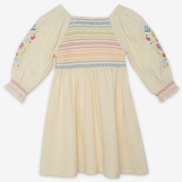 Ed-a-Mamma Girls Puff Sleeve Smocked  Cotton A-Line Dress-picture-38
