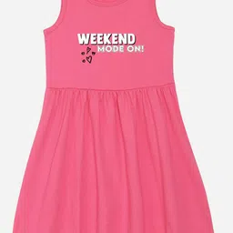M&H Juniors Girls Typography Printed Fit and Flare Dress-16
