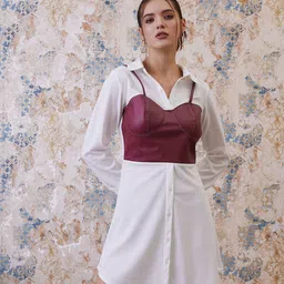 Athena Shirt Collar A-Line Party Mini Dress-image-37