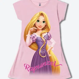 YK Disney Girls Rapunzel Printed Round Neck T-shirt Dress-picture-7
