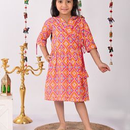 Kinder Kids Printed Wrap Dress-image-35