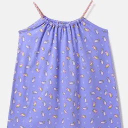 United Colors of Benetton Girls Graphic Printed Shoulder Strap A-Line Dress-image-72