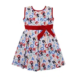 Wish Karo Girls White & Maroon Satin Dress-picture-14
