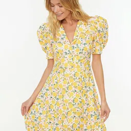 Trendyol Women Yellow Floral Printed Dress-picture-18