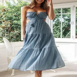 StyleCast Shoulder Straps Chiffon A-Line Dress-image-97