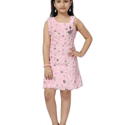 BAESD Pink Floral embellished A-Line Dress-picture-49