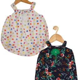 Creative Kids Infants Pack Of 2 Floral Printed A-Line Dress With Attached Bodysuit-image-64