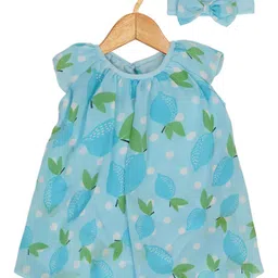 Creative Kids Infant Girls Conversational Printed A-Line Dress With Attached Bodysuit-51