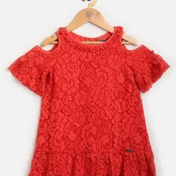 One Friday Girls Red A-Line Dress-image-90