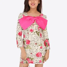 CUTECUMBER Cream-Coloured Lace A-Line Dress-14
