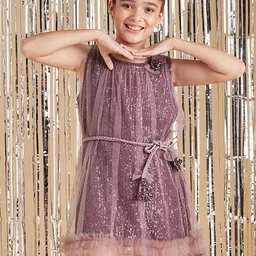 Cherry & Jerry Girls Sequinned Net A-Line Dress-image-16