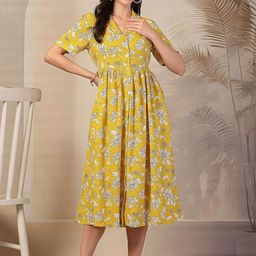 House Of Zelena Floral Striped Maternity Empire Dress-image-72