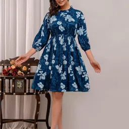 A&K Floral Printed Empire Dress-image-36