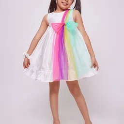 frangipani Girls Colourblocked Empire Dress-image-90