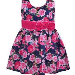 Wish Karo Girls Pink Floral Printed Cotton Dress-picture-28