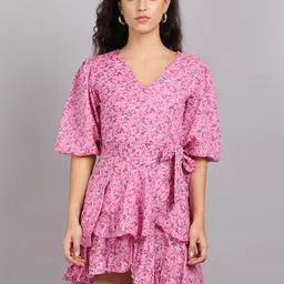MARC LOUIS Floral Printed Cotton Dress-image-76