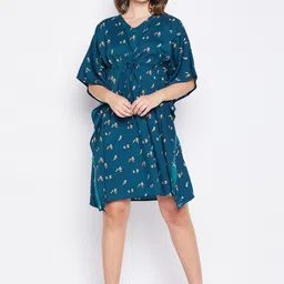 Fashfun Printed Kimono Sleeve Kaftan Dress-50