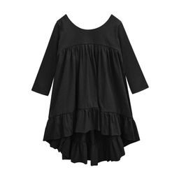 A.T.U.N. Girls Black Pure Cotton A-Line Dress-picture-25