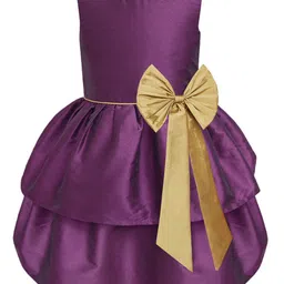 A.T.U.N. Purple & Gold-Toned Layered Dress-picture-6