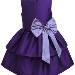 A T U N Girls Purple Fit & Flare Dress-46