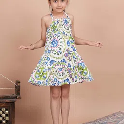 BAESD Girls Floral Printed Cotton A-Line Dress-image-92