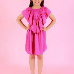 BAESD Embellished Ruffled Fit & Flared Knee Length Dress-image-20