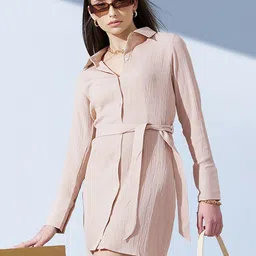 STREET 9 Shirt Collar Crepe Sheath Dress-picture-33