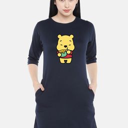 STATUS MANTRA Graphic Printed Cotton T-shirt Dress-image-89