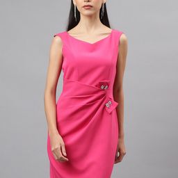 Latin Quarters V-Neck Sleeveless Sheath Dress-image-56