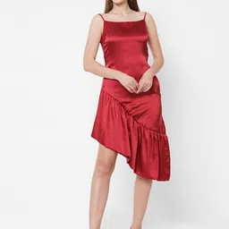 MISH Red Satin Sheath Dress-picture-51