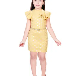 Hunny Bunny Girls Yellow & Silver-Toned Sheath Dress-picture-22