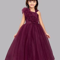 Pink Chick Girls Burgundy Fit & Flare Dress-picture-18