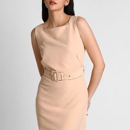 Allen Solly Woman Square Neck Sleeveless Belted Sheath Dress-picture-52